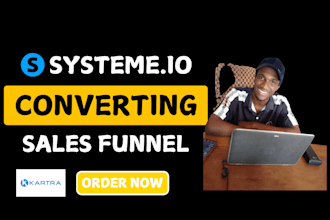 create high converting sales funnels, membership sites in systeme io and kartra
