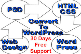 convert your website or html theme to WordPress theme or WordPress Site perday