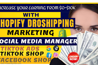 setup tiiktok shop, facebook shop, tiktok ads,  shopify dropshipping marketing