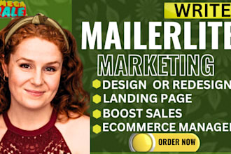 mailerlite email marketing, fb google ads seo manager or boost wix shopify sales