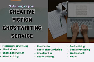 be your fiction ghostwriter, ghostbook, ebook writer, kindle novel ghostwriter