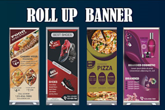 design roll up banner, pull up banner, banner ads and website banner