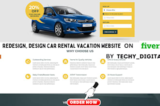 redesign, design car rental vacation website website booking for rental website