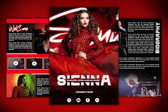 design electronic press kit, epk, media kit,one sheet,music flyer