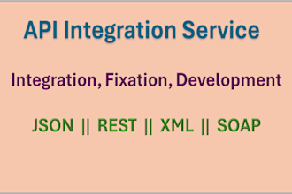 develop, integrate json, rest, xml and soap API or fixation