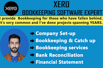 do bank reconciliation, bookkeeping in xero and quickbooks