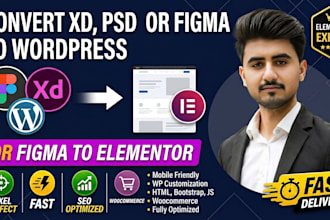 convert xd, psd or figma to wordpress or figma to elementor