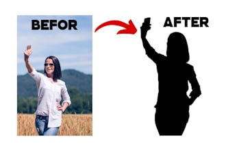 create a silhouette image and any object from your photos in 12 hours