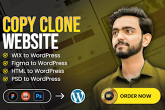 clone copy design replicate or duplicate any website into wordpress website