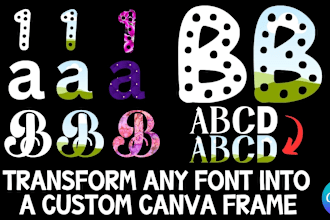 create custom canva frames from any font you need