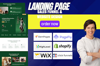 design modern sales funnels or landing pages in ghl wix shopify wordpress
