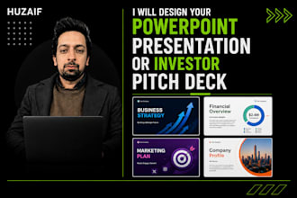 design your powerpoint presentation or investor pitch deck