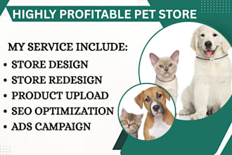 design profitable pet shopify store pet clothing website dog and cat toy store