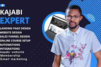 set up kajabi, kajabi online course website, landing page, clickfunnels expert