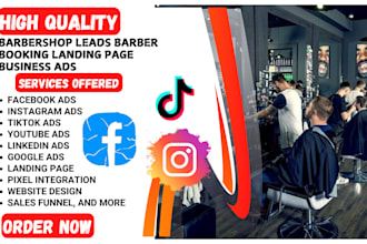 generate high quality barbershop leads barber booking landing page business ads