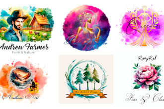 create a creative watercolor and boho logo design