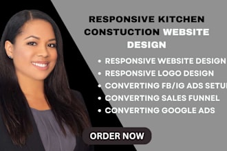 design kitchen construction, handyman, remodeling website, generate leads via fb
