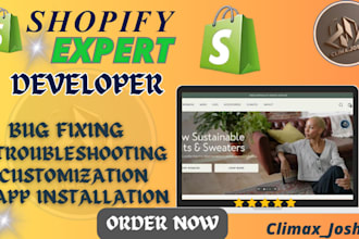 shopify bug fix shopify developer shopify app installation theme customization