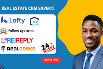 set up and manage real estate CRM lofty, kvcore, follow up boss idx website