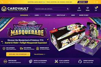 design pokemon shopify store trading card tcg website pokemon store