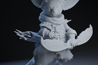 design 3d miniature character design for 3d printing in zbrush