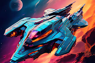 make sci fi spaceship concept art for you by your design