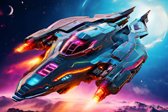 make sci fi spaceship concept art for you by your design