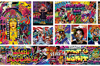 create custom graffiti art designs murals and wall arts