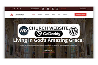 build children church website, donation on wix, wordpress with free flyer design