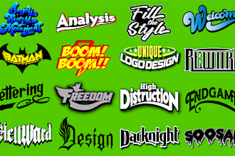 do custom hand lettering, typography font logo, retro script ,t shirt brand