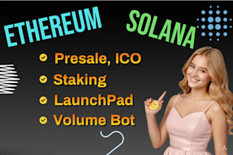 make presale, staking, launchpad on evm, solana, ton, sui, aptos