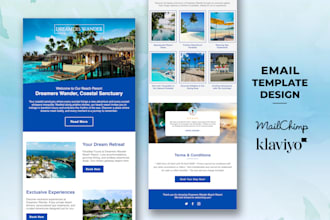 design custom mailchimp, klaviyo email template newsletter