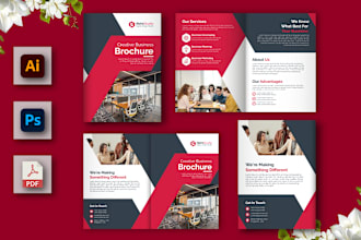 do company profile, bifold, trifold brochure design, product catalog