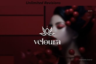 design elegant initial letter, perfume logo and label for a cosmetic brand