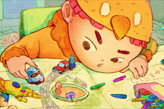 draw colorful children illustration for books or kids story