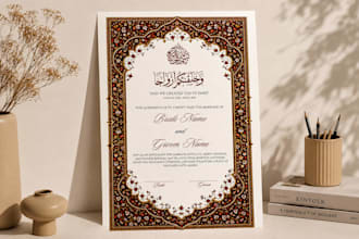 design customized nikkah certificate, marriage contract