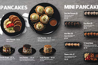 design professional screen menu for restaurants