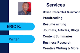 write essays, research summaries, papers in apa, mla