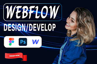 create webflow website design develop landing page