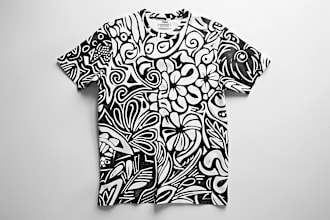 make a linocut tshirt design for brands