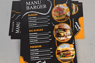 restaurant menu, food menu, flyer, poster and price list