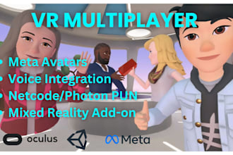 develop unity VR multiplayer app, game with netcode, photon