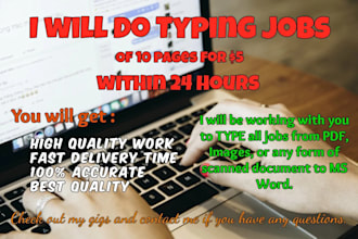 do a fast typing job,retype scanned document,your typist