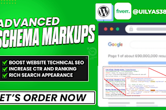 setup schema markups for rich snippets on a website