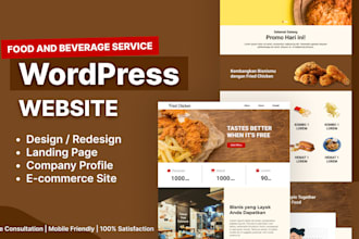 build food and beverage responsive wordpress website