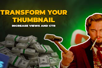do eye catching youtube thumbnail for podcast, edu and vlogs