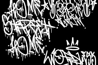 graffiti tag, tattoo design or logo with your name or brand