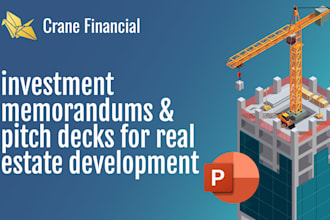 create pitchbooks and ims for real estate development projects
