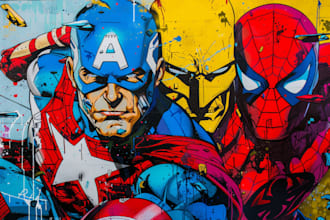 design your awesome comic superhero pop art