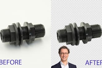 product photo editing, transparent or white background